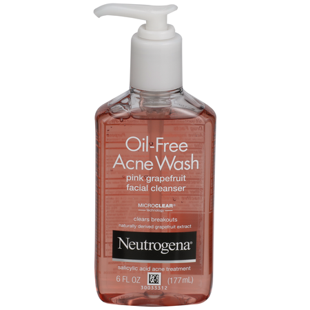 Oil-Free Acne Wash Pink Grapefruit Facial Cleanser 6 oz., PK12 -  NEUTROGENA, 6805365